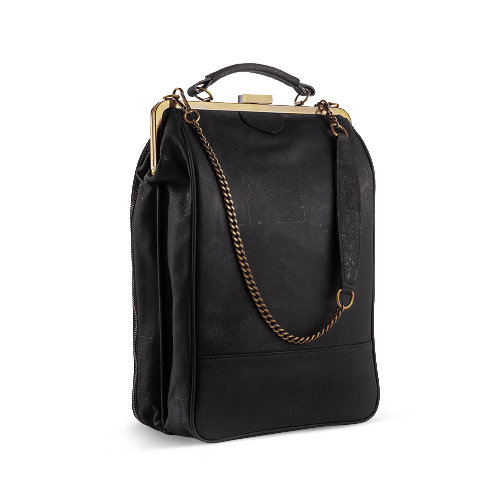 La Flore Paris Bobobark Convertible Emerald Laptop Backpack Vegan Leather  GREEN