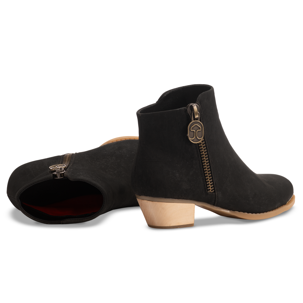 Low Heel Bottine Cork Boots | Comfortable Everyday Vegan Ankle Boot with 3.5 cm Heel | Cork Leather Shoes by Laflore Paris Low Heel Bottine Cork Boots | Comfortable Everyday Vegan Ankle Boot with 3.5 cm Heel | Cork Leather Shoes by Laflore Paris